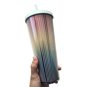 Starbucks Venti Tumbler Summer 2019 Love Pride Rainbow Iridescent 24 oz Cold Cup